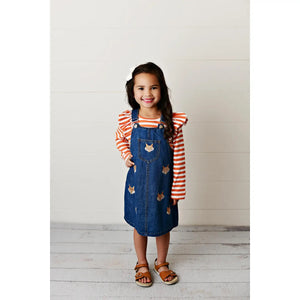 Kids Denim Embroidered Fox Jumper Fall Winter Set