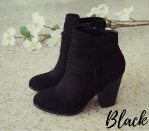 Fall tassel booties