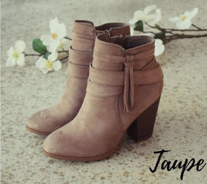 Fall tassel booties