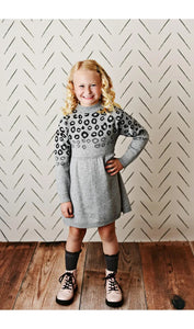 Girls Fall Winter Lep & Gray Sweater Dress