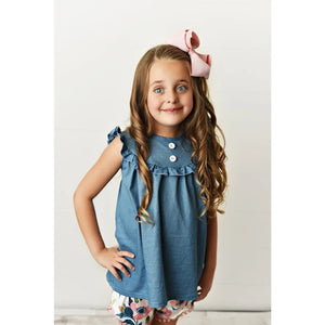 Girls Jean Floral Set