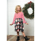 Kids Santa Candy Cane Stripe Holiday Ruffle Dress