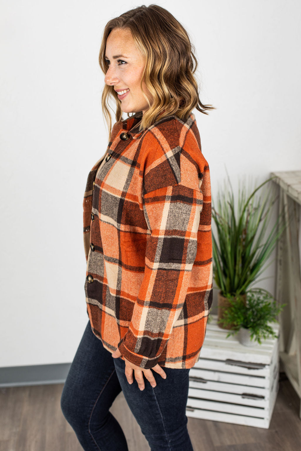 LUCY Plaid Shacket- Harvest Dreams