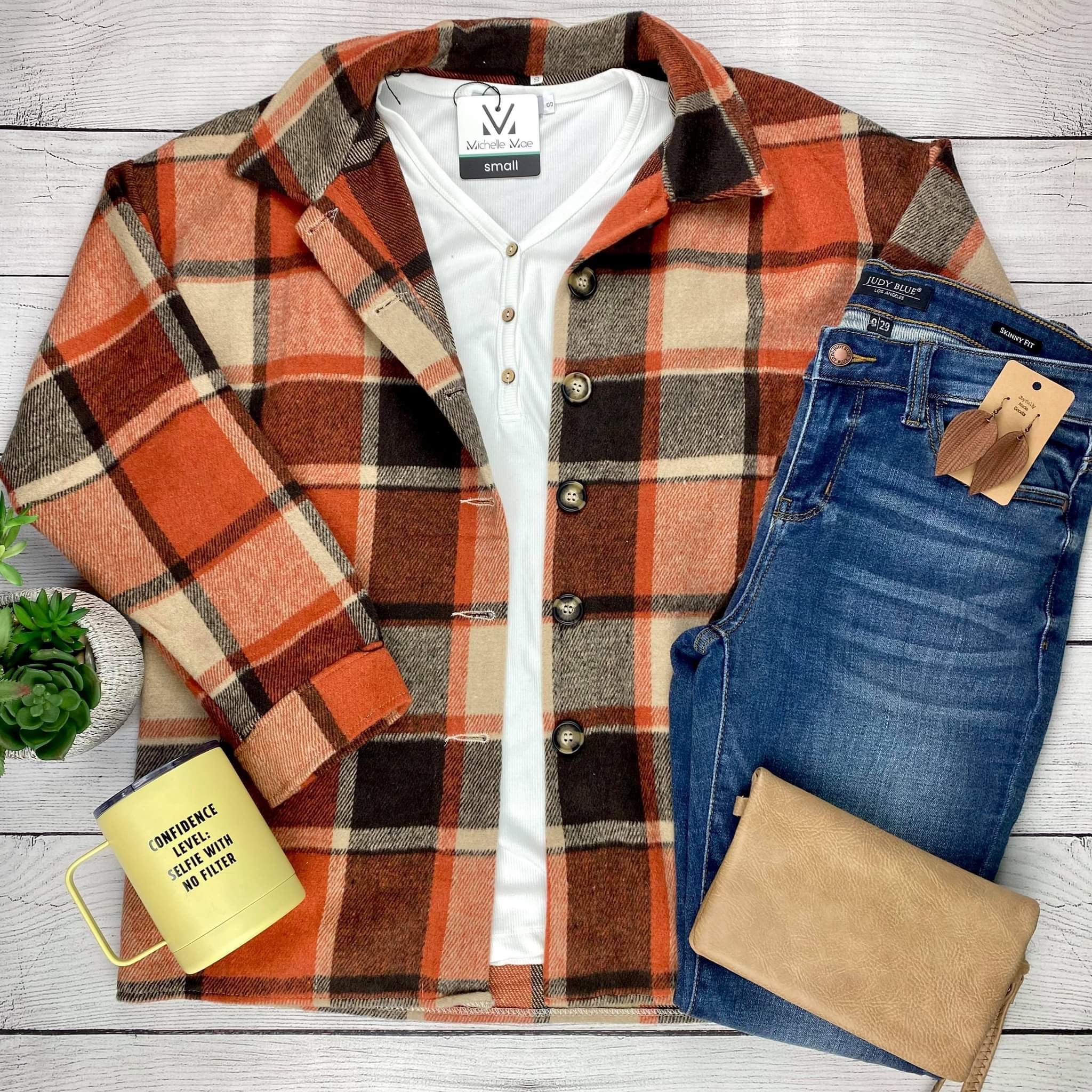 LUCY Plaid Shacket- Harvest Dreams