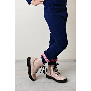 Kids Navy & Pink Leopard Hoodie Sweat Pant Loungewear Set