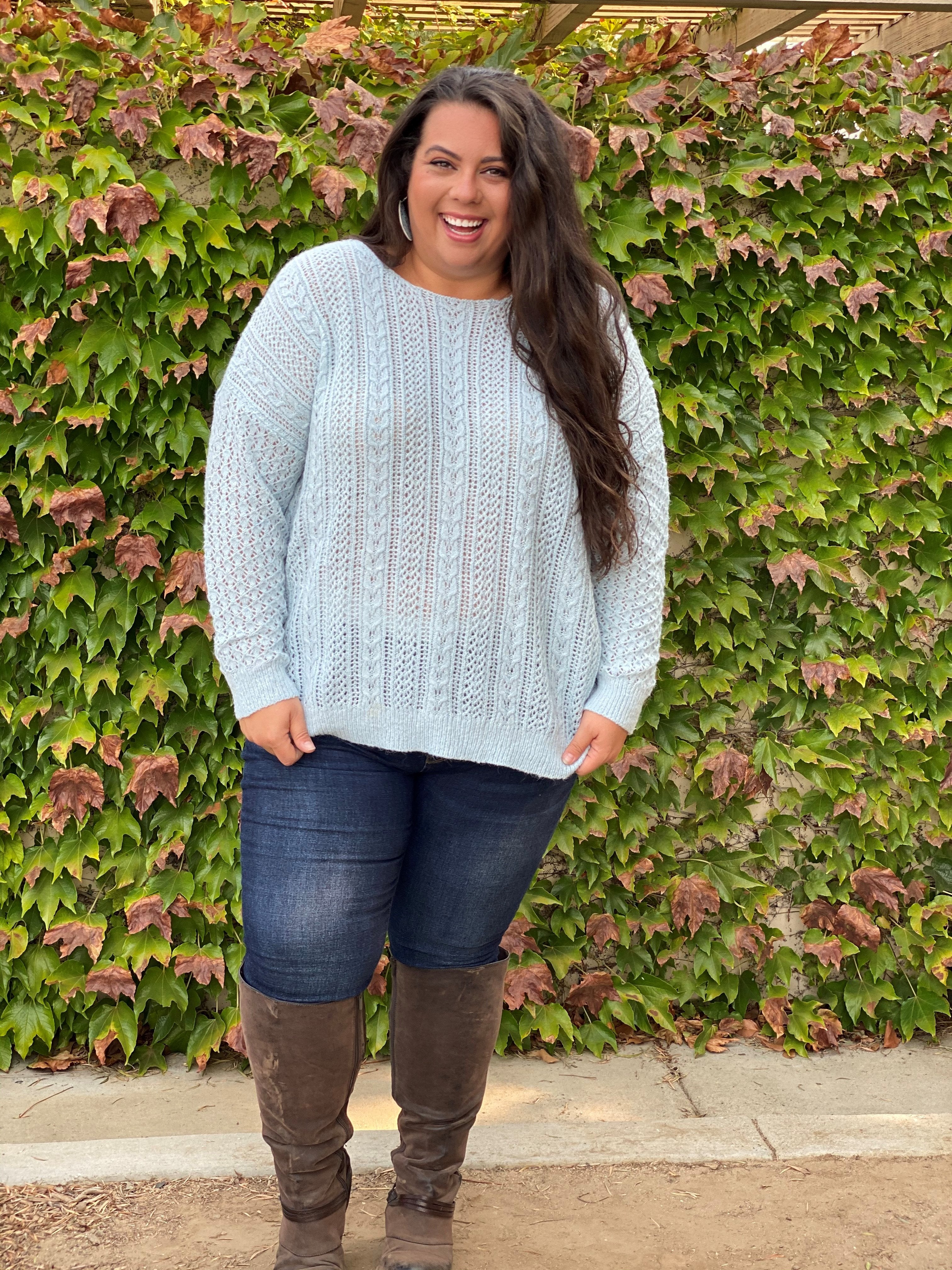 Clear Skies Cable Knit Sweater