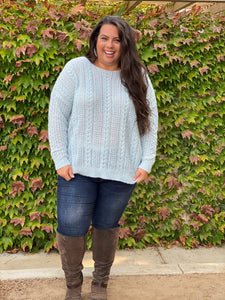 Clear Skies Cable Knit Sweater