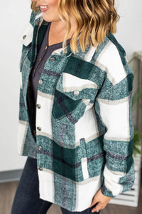 Holly Plaid Shacket- Green Mixes
