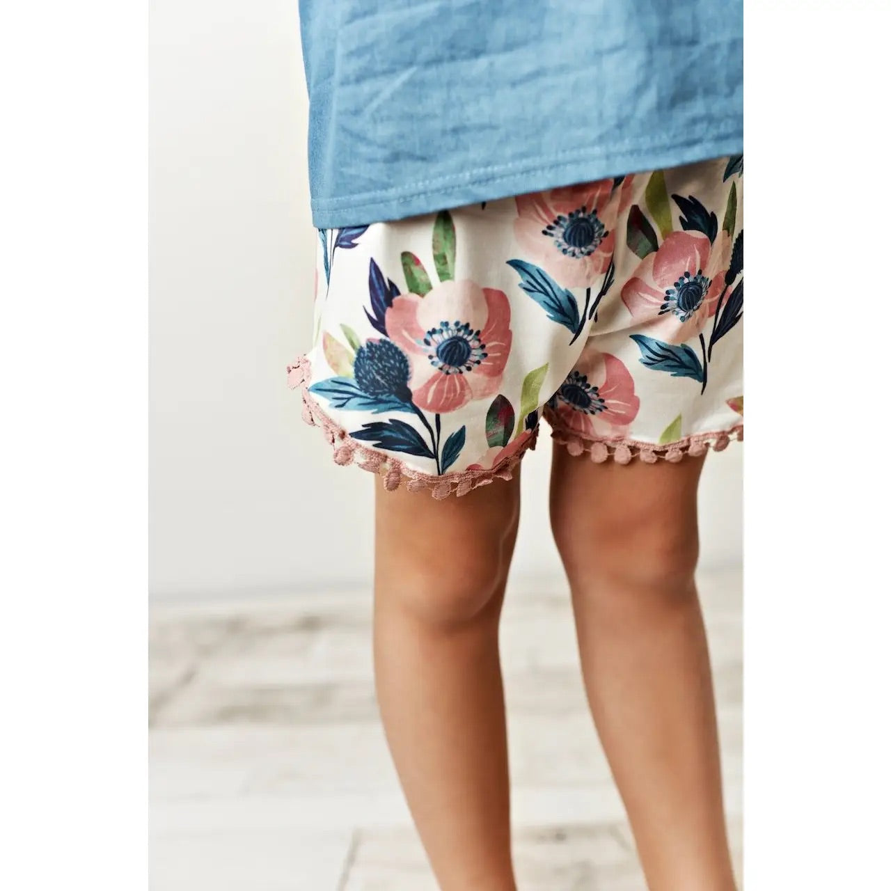 Girls Jean Floral Set