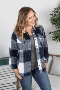 Holly Plaid Shacket - Navy Plaid