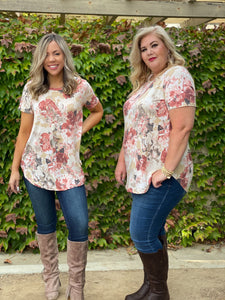 Sweet Symphony of Roses Hi Lo Tunic