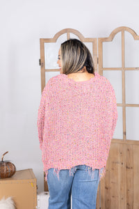 Sprinkles of Love Frayed Popcorn Sweater