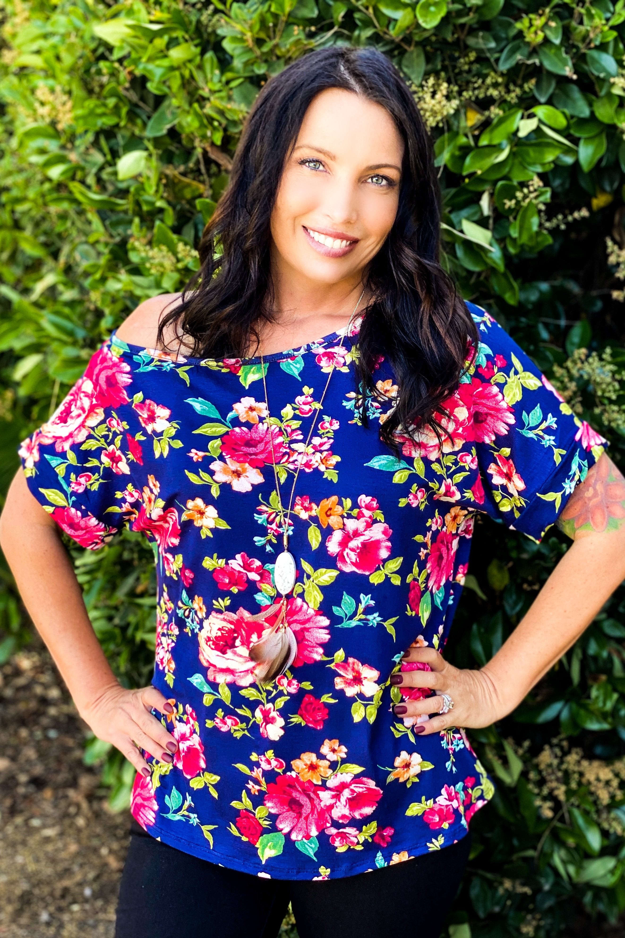 Night Blooms Boxy Top