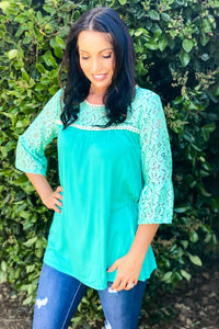 Pearls and Lace 3/4 Sleeve Top
