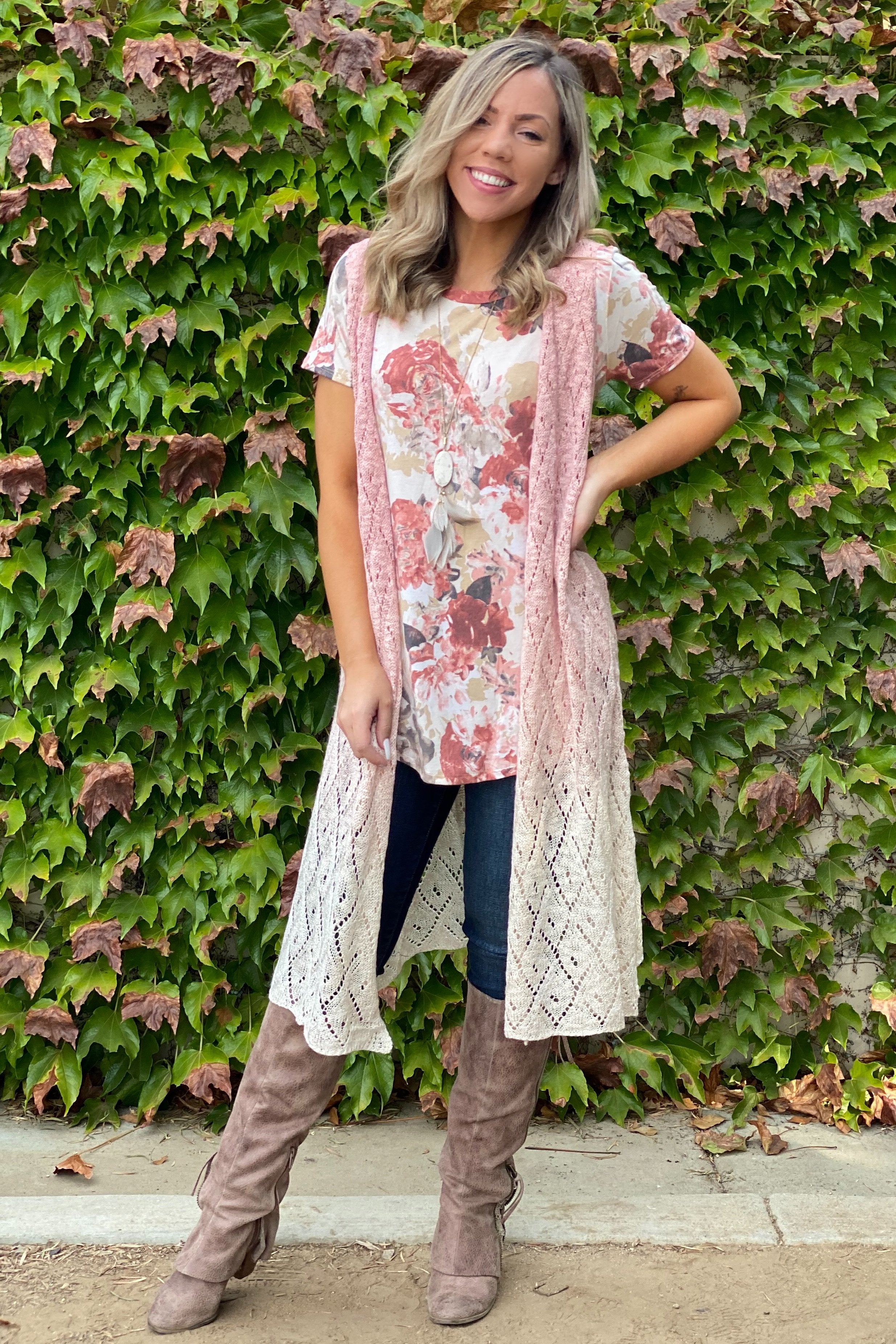 Sweet Symphony of Roses Hi Lo Tunic